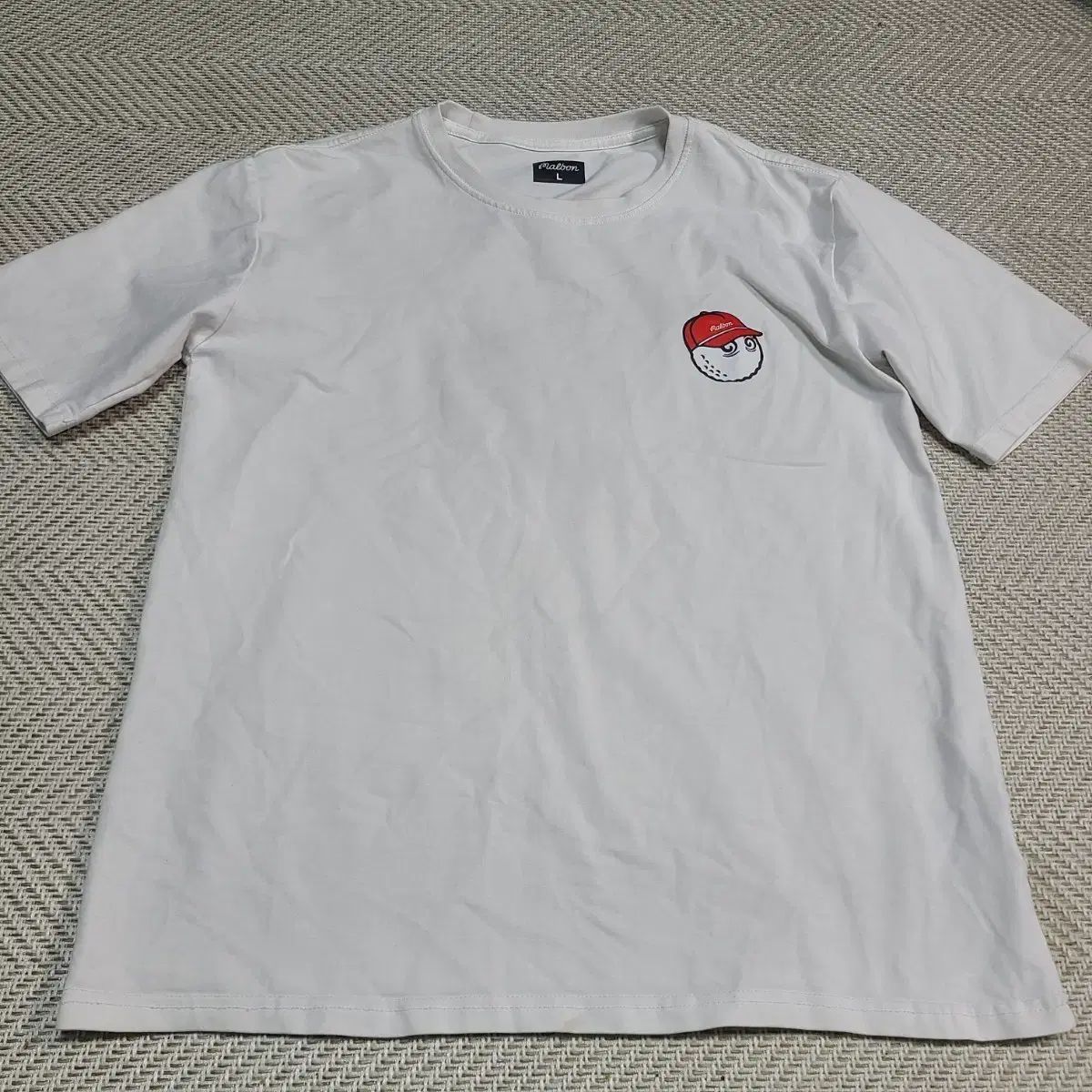 L)マルボンゴルフ ゴルフボール 半袖 白 ラウンド Tシャツ