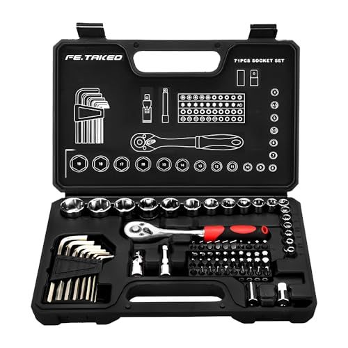ソケットレンチセット 72点組 精密工具セット DIY 工具セット 差込角 6.35mm(1/4インチ) ラチェットレンチ 車メンテナンス ホームツールセット(沖縄・離島の方発送不可）) cf204074