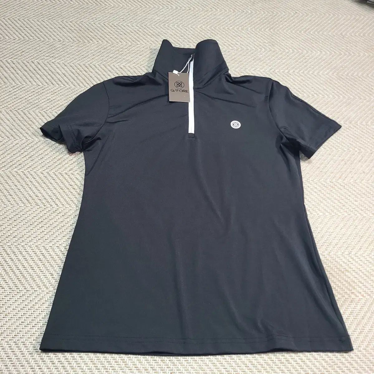 L) G FORE(ジーフォア) ブラック ハーフジップ レディース ゴルフ Tシャツ (新品)