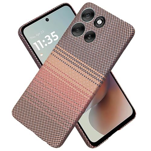 【Moilyo】MOTO G66J/G56 5G用 ケース アラミド繊維製 極薄・軽量型 耐衝撃 モトローラ モトG66y 用 スマホカバー 指紋防止 カーボン調 耐久 全面保護ケース g66j 5gカバー（Sunset Gold）ma d66360e0