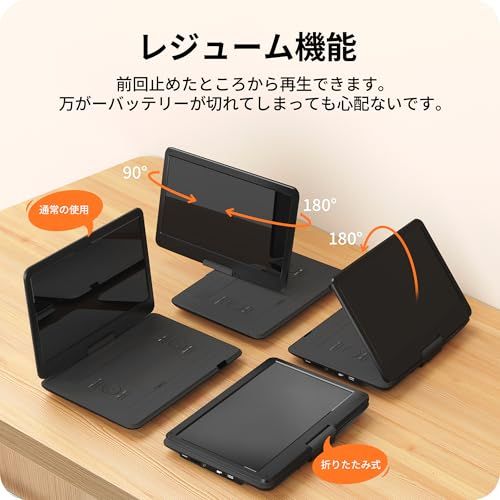 新品】【新機種?15.6インチHD大画面】ポータブルDVDプレーヤー 17.9型