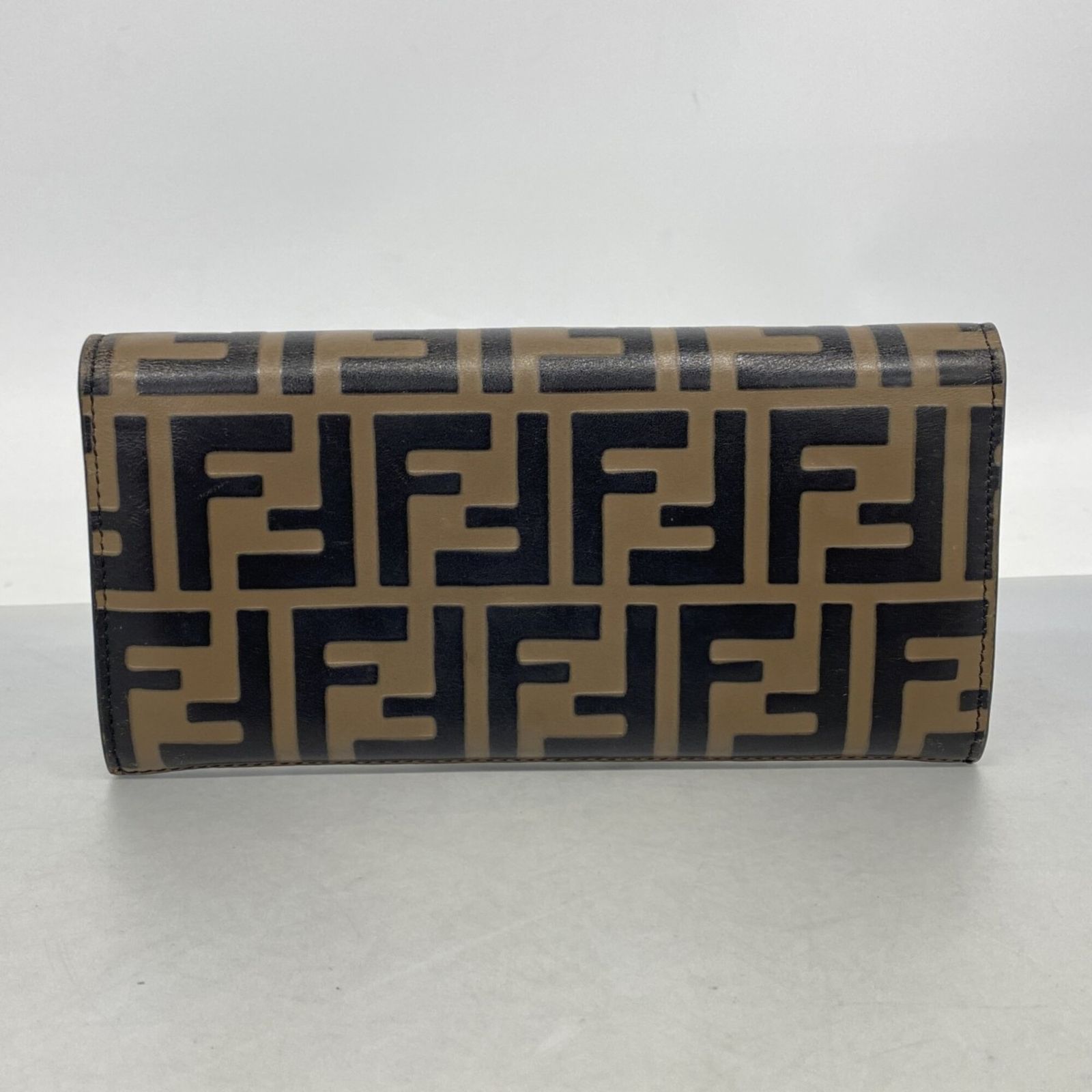 フェンディ(Fendi) フェンディ 長財布 ズッカ レザー ブラウン