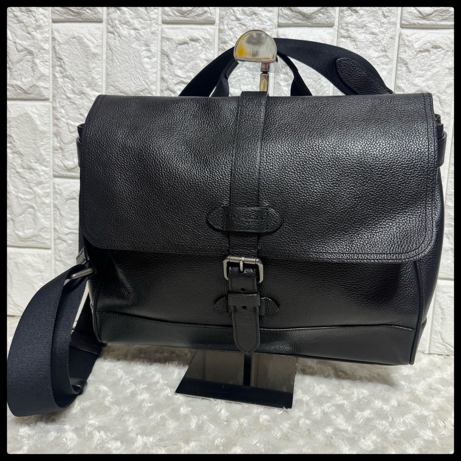 【美品】コーチ ハドソン スモール メッセンジャーバッグ 2way レザー 黒 COACH コーチ ハドソン レザー ショルダーバッグ メッセンジャーバッグ