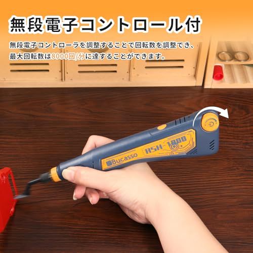 ストロークサンダー バッテリー式 LEDライト搭載 無段階調速 最大8000回/分 プラモデルヤスリセット 先端アーバー6種 ヤスリペーパー 5種計15枚 ヤスリ加工・仕上げ RSH-1000(ブルー) 国内発送 148a25a7