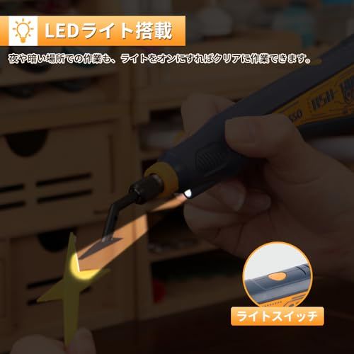 ストロークサンダー バッテリー式 LEDライト搭載 無段階調速 最大8000回/分 プラモデルヤスリセット 先端アーバー6種 ヤスリペーパー 5種計15枚 ヤスリ加工・仕上げ RSH-1000(ブルー) 国内発送 148a25a7