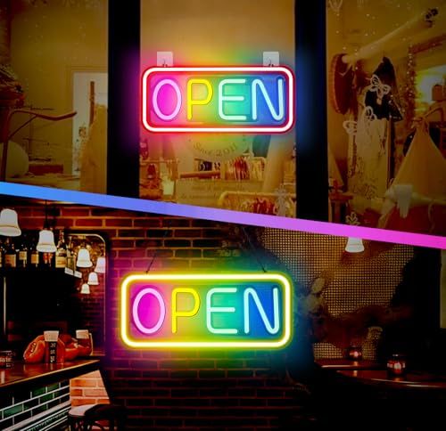 OPEN RGB ネオンサイン オープン LED ネオンライト 10種類 4モード 調光可能 リモコン付属 壁掛け 雰囲気作り ネオン看板 インテリア 店舗装飾 お店看板 おしゃれ かわいい バー カフェ 喫茶店 居酒屋 レストラン 誕生日 3b734a10