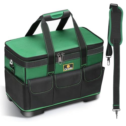 Drado 工具バッグ ツールバッグ 大型 工具袋 道具袋 工具差し入れ 工具収納 大容量 大口収納 肩掛けベルト付き ツール収納バッグ 1680Dオックスフォード 特化プラスチック底部 撥水処理 (ダークグリーン)as 18947e59 Drado 工具バッグ ツールバッグ 大型 工具袋 道具袋 工具差し入れ 工具収納 大容量 大口収納 肩掛けベルト付き ツール収納バッグ 1680Dオックスフォード 特化プラスチック底部 撥水処理 (ダークグリーン)as 18947e59