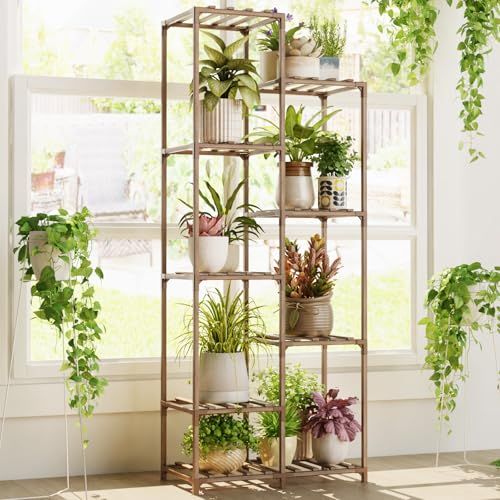 Bamworld フラワースタンド 室内屋外 ハイタイプ プランタースタンド 園芸 観葉植物 台 木製花台 ガーデンラック 植物 棚 植木鉢台 ガーデン ベランダas 47609e26
