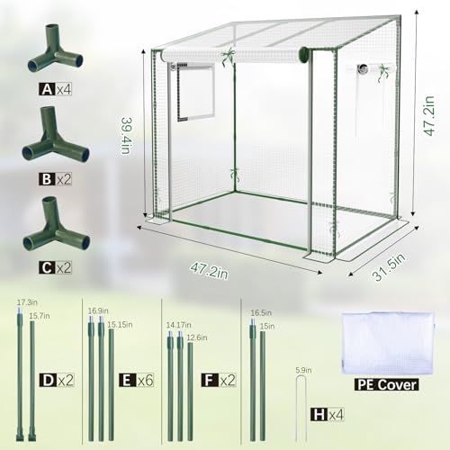 ビニールハウス ミニ温室 小型 120cm（長さ）×80cm（幅）×120cm（高さ）防寒カバー 植物 育苗 簡易温室 観葉植物 室外飼育 家庭菜園 温室棚as a648f8a8