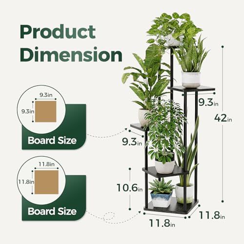Bamworld フラワースタンド 室内 プランタースタンド 5段観葉植物 台 おしゃれ 植物 棚 植木鉢台 プランターラック リビング 寝室 ベランダ 黒as a88f2126 Bamworld フラワースタンド 室内 プランタースタンド 5段観葉植物 台 おしゃれ 植物 棚 植木鉢台 プランターラック リビング 寝室 ベランダ 黒as a88f2126
