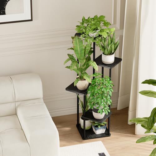 Bamworld フラワースタンド 室内 プランタースタンド 5段観葉植物 台 おしゃれ 植物 棚 植木鉢台 プランターラック リビング 寝室 ベランダ 黒as a88f2126 Bamworld フラワースタンド 室内 プランタースタンド 5段観葉植物 台 おしゃれ 植物 棚 植木鉢台 プランターラック リビング 寝室 ベランダ 黒as a88f2126