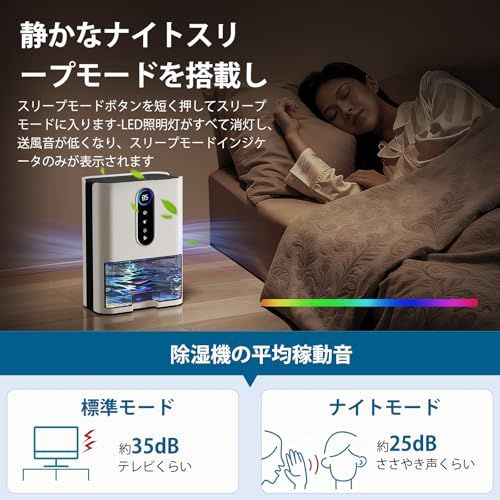 【新品】小型除湿機 デュアルコア 除湿器 兼空気清浄機 静音 省エネ 2L大容量 満水自動停止 1L/日除湿量 強力除湿 パワフル除湿 睡眠モード 集塵フィルター/湿気/梅雨対策/結露/カビ防止 タッチスクリーンボタン 連続排水 接水管付き 85e185db