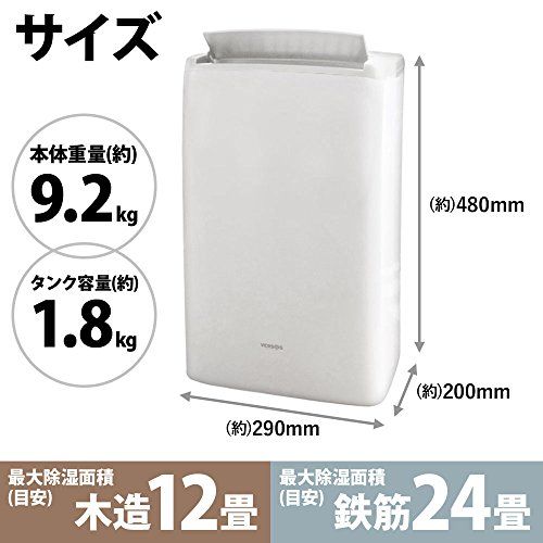 【新品】Versos コンプレッサー式除湿機 パワフル除湿11.4L 衣類乾燥 部屋干し 結露防止 連続排水 デザイン家電 多機能 省エネ 湿度3段設定 通年利用 安心簡単メンテナンス (ホワイト) b1f9def0
