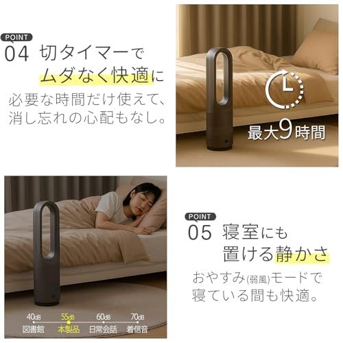 【新品】【夏も冬も、これ一台】 SKK タワーファン 冷暖切替 冷暖両用扇風機 温風 送風 送風8段階&温風3段階 首振り80度 9時間 切タイマー おやすみモード リモコン付き 空気循環 DCモーター 羽根無し 【日本企業】 (ホワイト 5 94f6954e