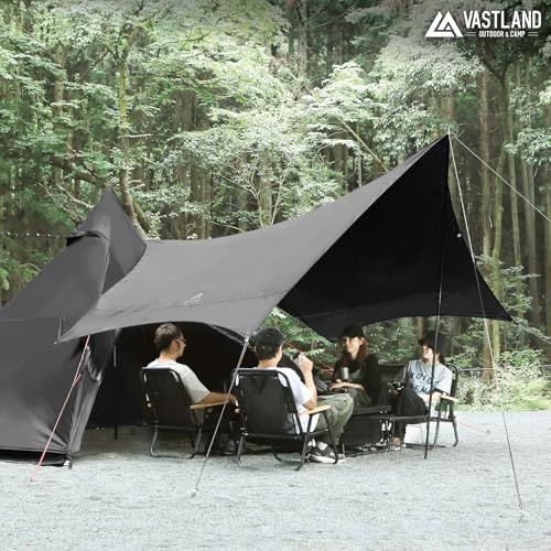 【新品】ヴァストランド VASTLAND タープ ヘキサタープ 370cm×360cm 延長ベルト ポール付き オールインワンセット 7f3dc17f