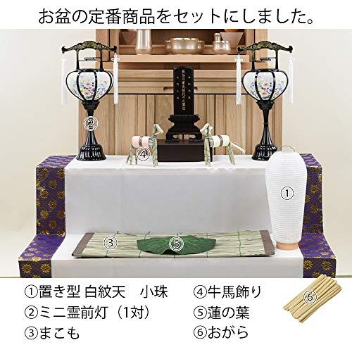 【新品】お仏壇のはせがわ 盆提灯・お盆用品初盆セット 岐阜提灯 初盆 セット 新盆 盆提灯 ミニサイズ 盆 真菰 お盆 まこもセット 白提灯 霊前灯 初盆セット コンパクト 3点セット dcc0526b