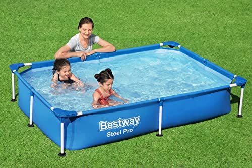 【新品】Bestway 56401 Rectangular Frame Pool ベストウェイ マイファースト フレイム 221cm レクタングラ フレームプール 長方形 プール 幅 2.21M 高さ43cm 154ee598