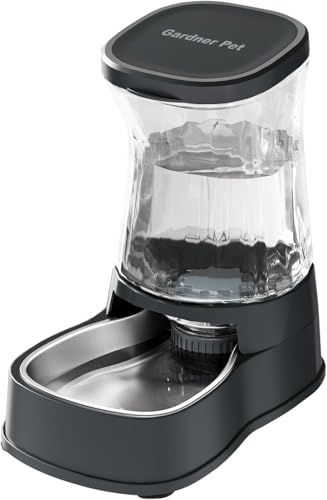 Gardner Pet 犬猫用 自動給水器 3.85L 大容量【ステンレス製ボウル + 交換不要フィルター】 ペットウォーターディスペンサー 小型犬 大型犬 子犬 猫用 宝石カットのクリアデザインで上品 水飲みボウル 給水器 BPAフリー お 0b778d90