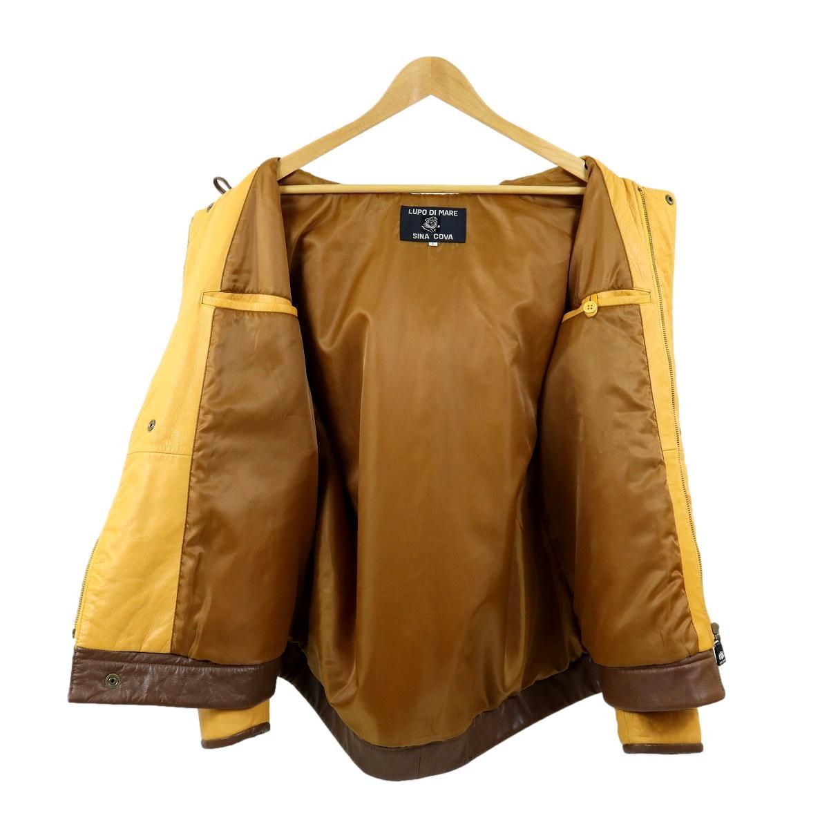 S3815】【美品】【羊革】SINA COVA シナコバ レザージャケット フード