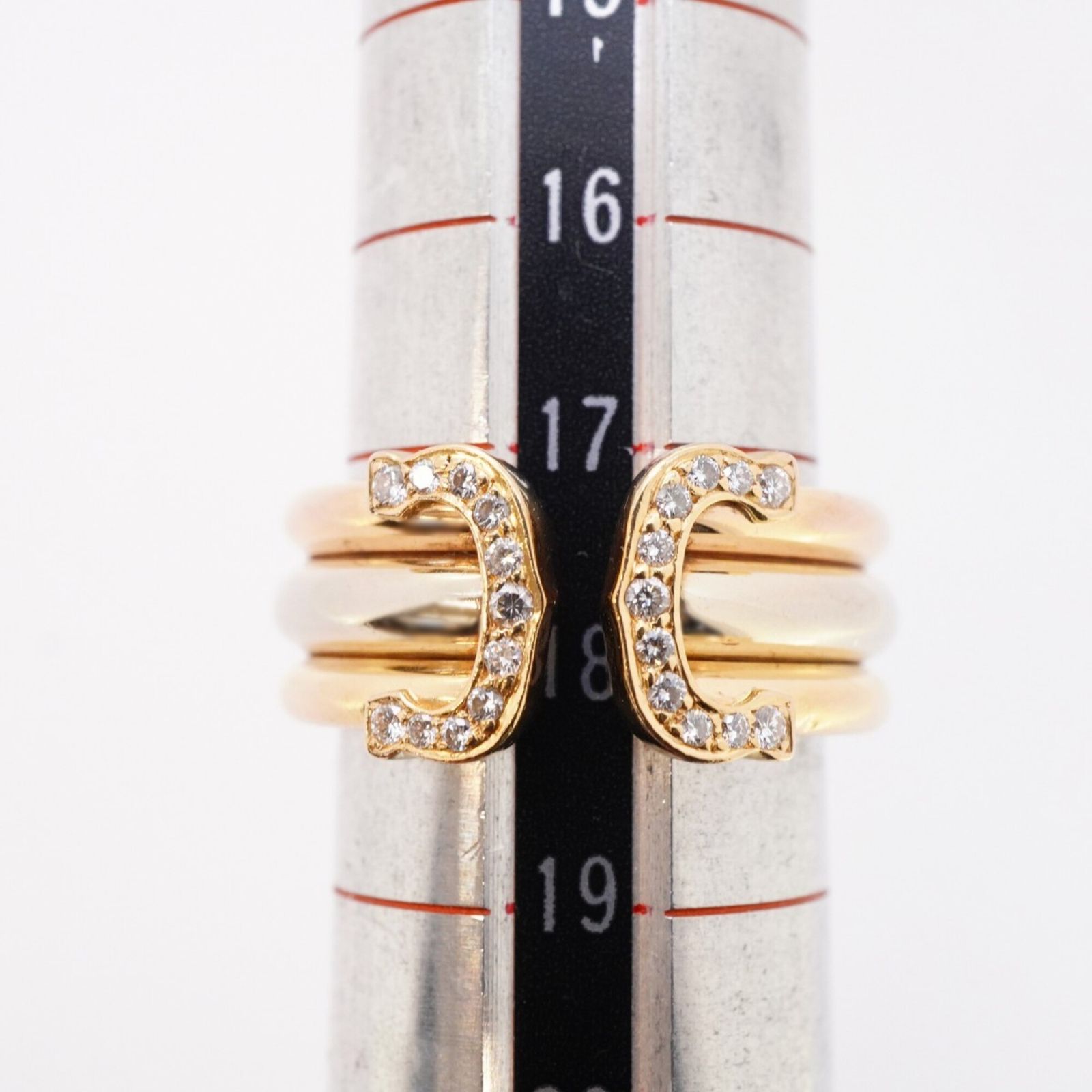 本物 カルティエ Cartier 2C750 YG WG PG リング 指輪 47 8号 イエロー 