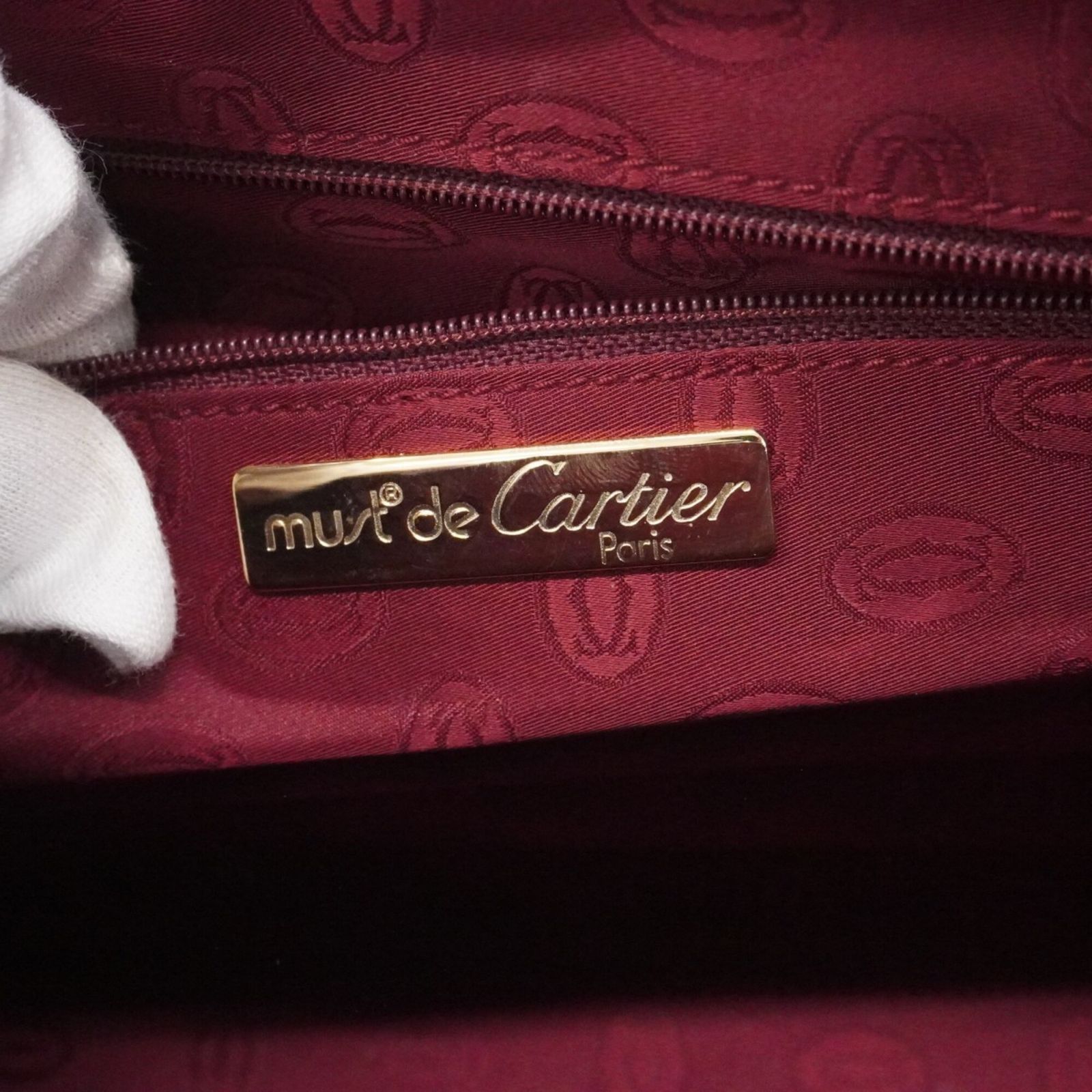 カルティエ(Cartier) カルティエ ハンドバッグ マスト レザー ボルドー