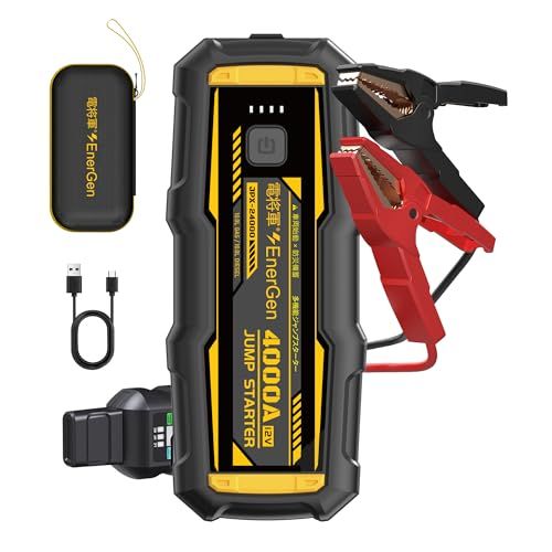 電将軍 ジャンプスターター 12V 4000A超大電流 24000mAh エンジンスターター バッテリー上がり 全ガソリン/ディーゼル車(最大10L)対応 QC3.0急速充電 【車両始動・防災備蓄・非常用電源】クランプ改良設計【日米両国特許取 9f2d67cf