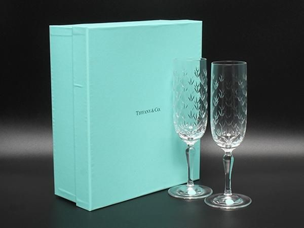 美品 ティファニー シャンパングラス 2点セット ペア フローレット TIFFANY&Co. 4,000円