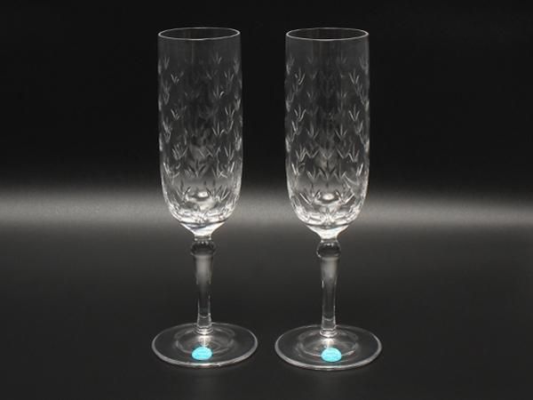 ティファニー シャンパングラス 2点セット ペア フローレット TIFFANY&Co.