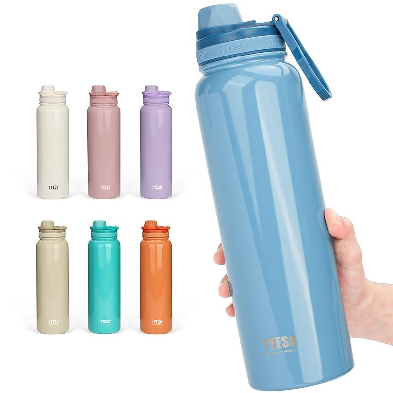 【新品】 TYESO 水筒 真空断熱 スポーツボトル 1050ml/1200ml 保温保冷 水筒 直飲み 広口 ハンドル付 大人 子供 8色選択可能