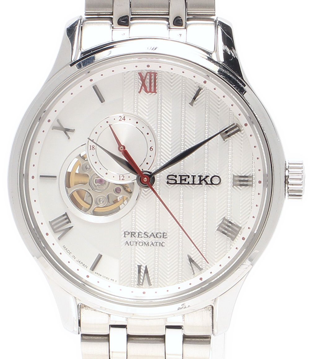 セイコー 腕時計 プレサージュ 4R39-00W0 自動巻き ホワイト メンズ SEIKO