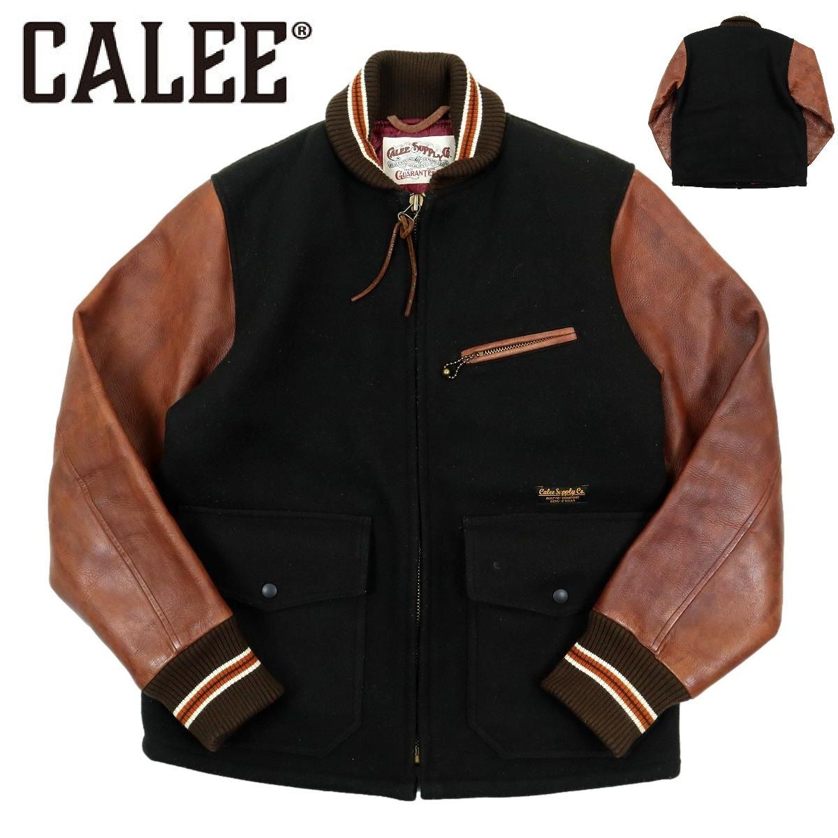 S3818】【裏地ペイズリー柄】CALEE キャリー スタジャン レザー
