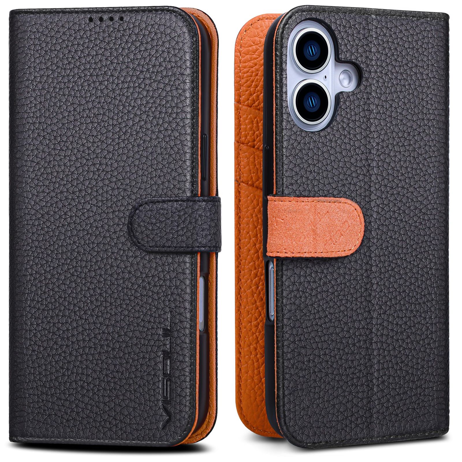 新品 VISOUL iPhone16 対応 ケース 手帳型 本革 MagSafe対応 ベルド式 アイフォン16 手帳型ケース スマホケース レザーケース 横置きスタンド機能 カード収納 携帯ケース 全面保護 柔軟なTPU素材 アイホン16 オレンジ
