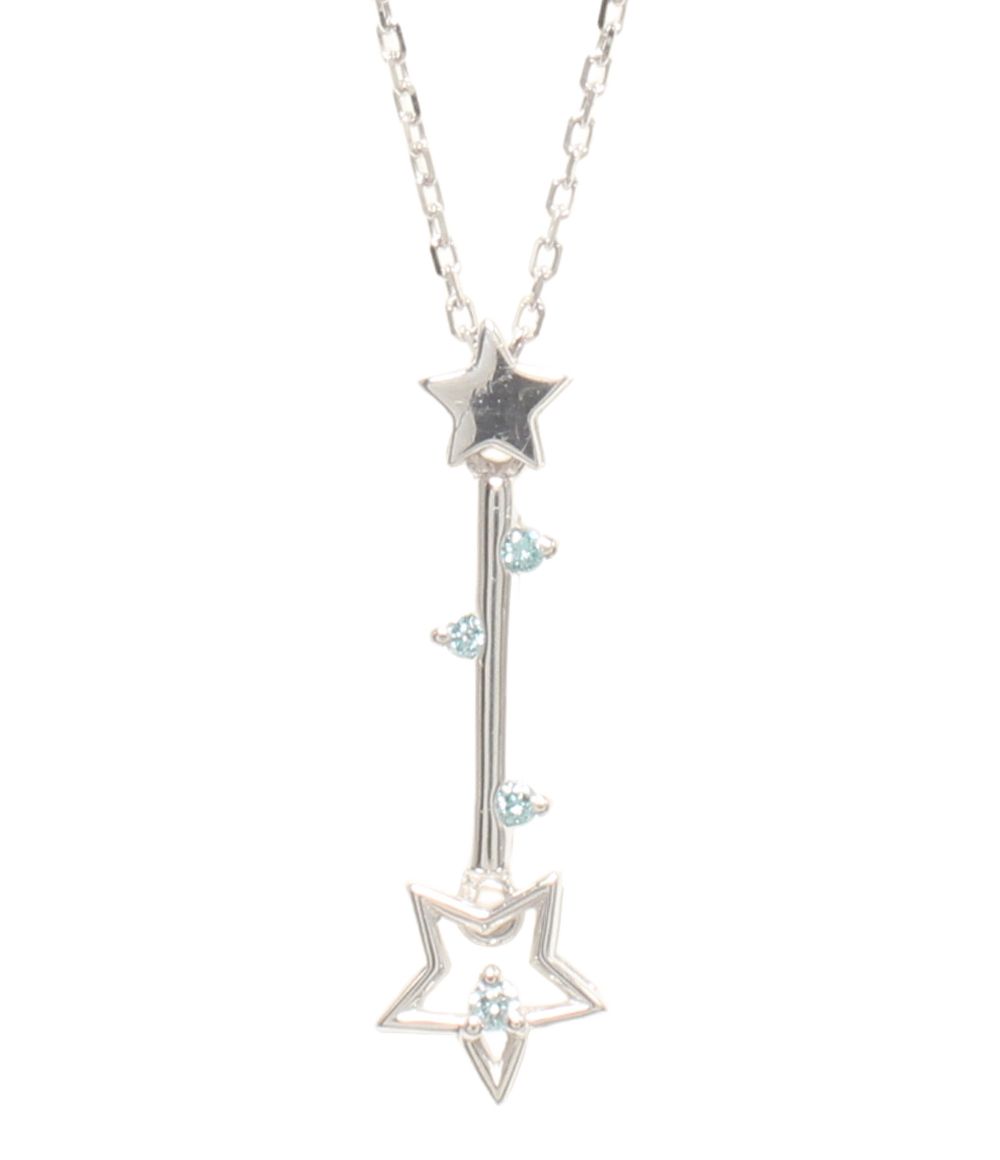ネックレス K18WG ブルーダイヤ0.03ct レディース