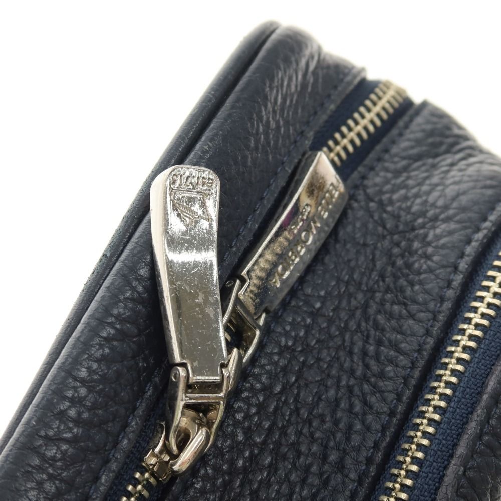 【中古】ペッレモルビダ PELLE MORBIDA MB076 レザー ブリーフケース ネイビー【WxH32xD12.5】【メンズ】