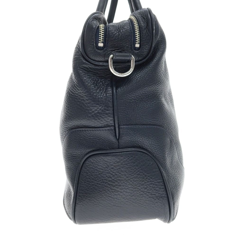 【中古】ペッレモルビダ PELLE MORBIDA MB076 レザー ブリーフケース ネイビー【WxH32xD12.5】【メンズ】
