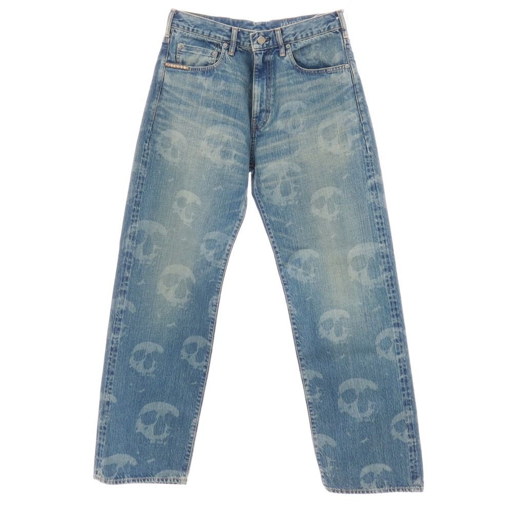 【中古】ヒステリックグラマー HYSTERIC GLAMOUR KINKY JEANS 2026年春夏 スカルフォグ柄 デニムパンツ ジーンズ ブルー【サイズ31】【メンズ】