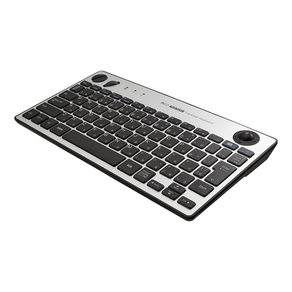 新品 MCO 無線 キーボード トラックボール搭載 薄型 コンパクト シルバー Z0903