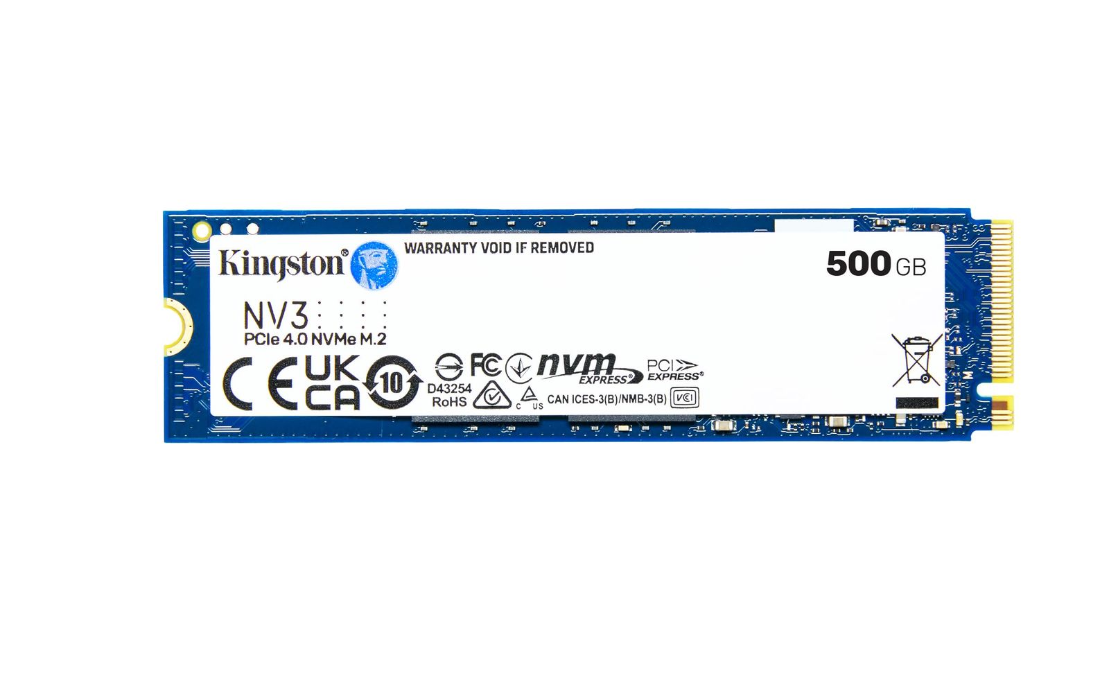 新品 キングストンテクノロジー Kingston SSD NV3 500GB PCIe Gen 4.0 x4 最大5000MB/秒 M.2 2280 NVMe 正規代理店品 5年 SNV3S/500G