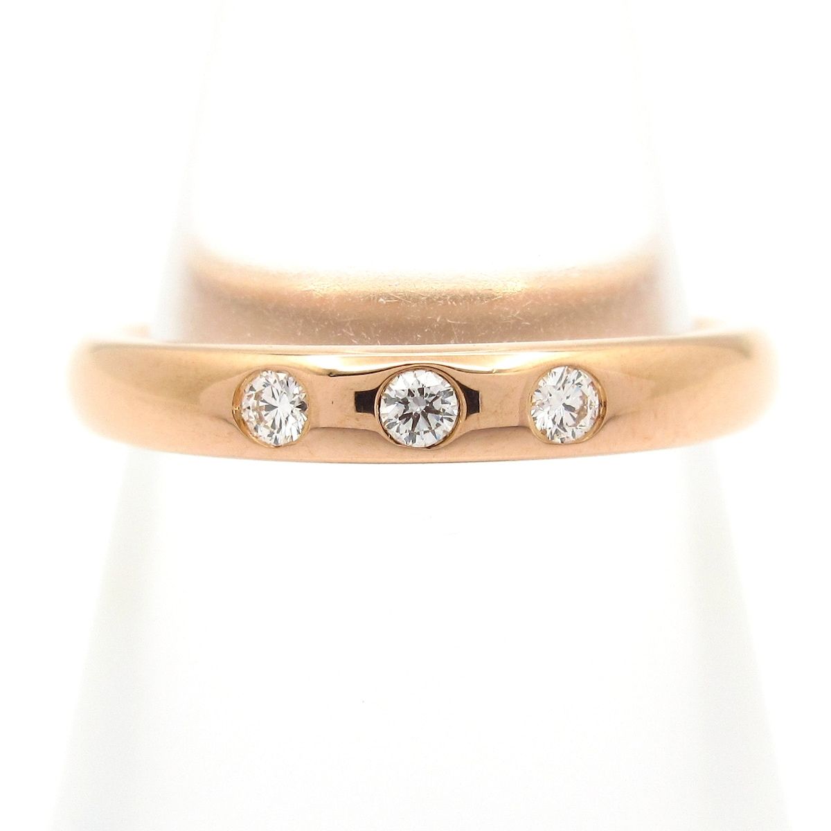 TIFFANY&Co.(ティファニー) リング美品 スタッキング バンドリング K18PG×ダイヤモンド 3Pダイヤ/約0.06ct