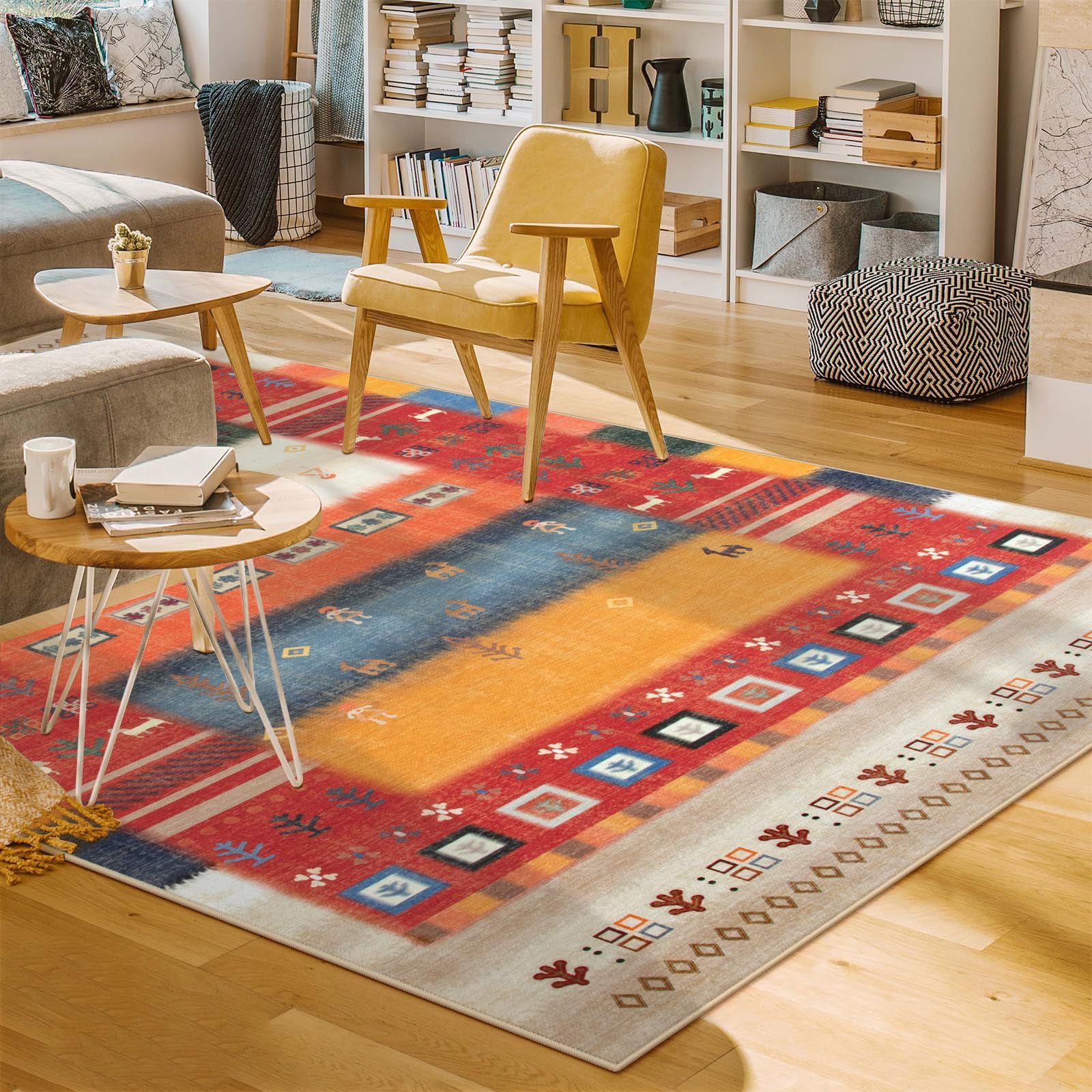 新品 HAOCOO カーペット 洗える 1.5畳 ラグ 140х200cm エスニック風