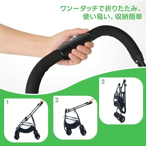 Smilenoon ペットカート犬カート分離型 犬 ワンタッチ折たたみ可能 多頭の小型犬&猫 中型犬 ペットバギー 軽量コンパクト4輪耐摩耗 静音 カップホルダー 前輪360°後輪ブレーキ付 カーキ色Y c5997c29