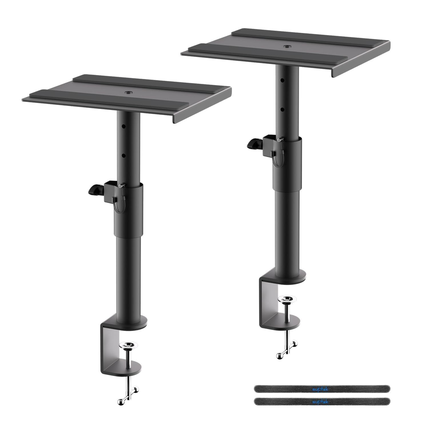 新品 suptek スピーカースタンド スピーカー台 スピーカーマウント 卓上 スピーカースタンド クランプ 360°回転 耐荷重各23KG 天板225mm×245mm 高さ調節225~363mm 2個セット 1ペア 2台1組 SDM001GB