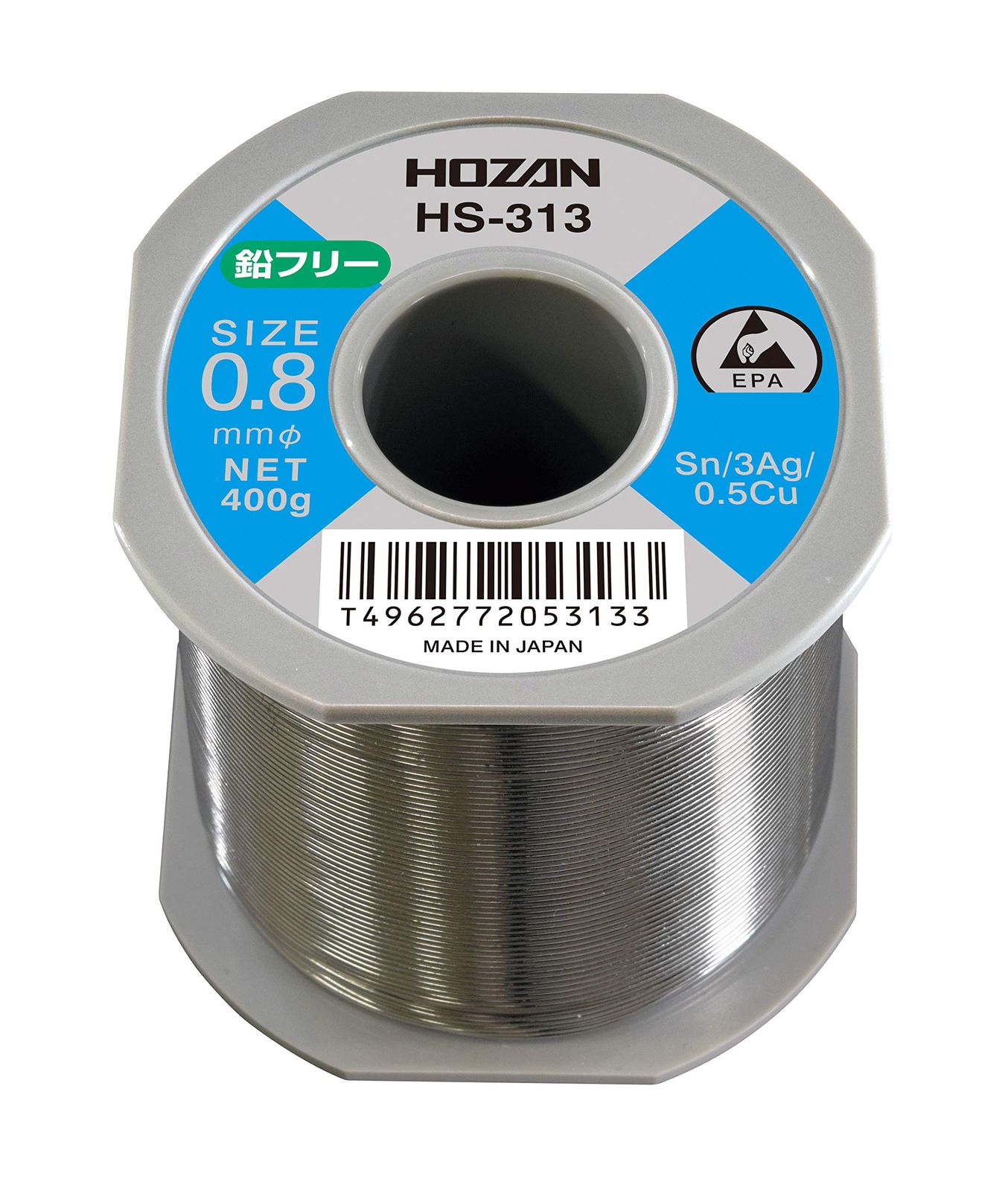 新品 ホーザン(HOZAN) 鉛フリーハンダ 鉛フリー半田 Sn-3Ag-0.5Cu 鉛フリー半田 線径0.8mmΦ 重量400g HS-313