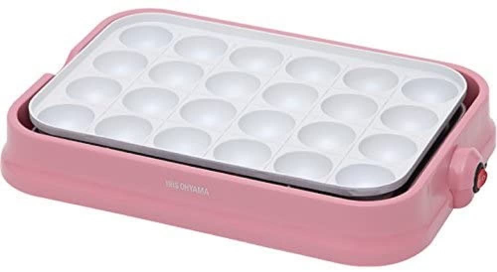アイリスオーヤマ たこ焼き器 2WAY (たこ焼きプレート 24穴 平面プレート) セラミックコート ピンク PTY-C24-Pmn c0579666
