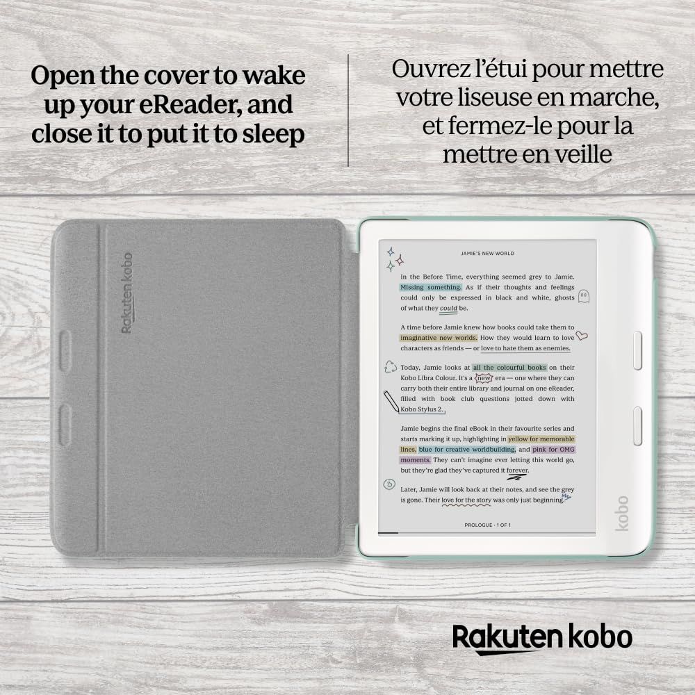 新品 Kobo Libra Colour用 ベーシックスリープカバー ガーデングリーン