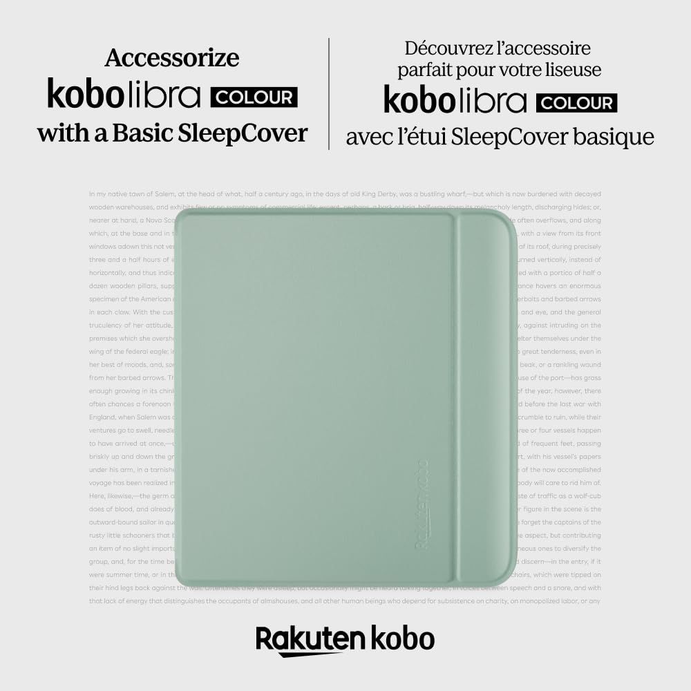 新品 Kobo Libra Colour用 ベーシックスリープカバー ガーデングリーン