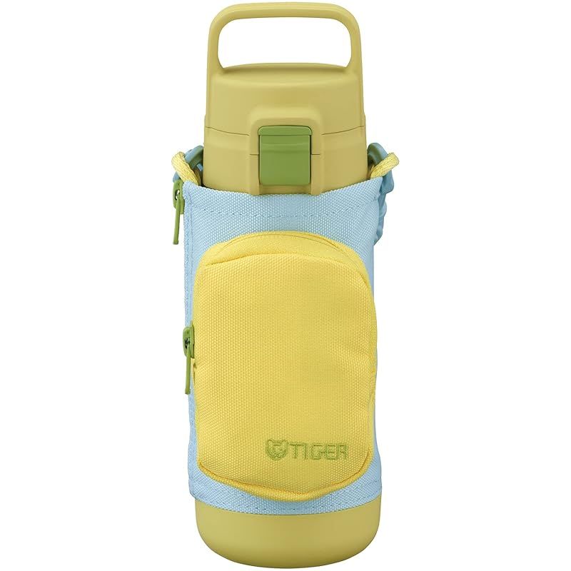 【新品】 タイガー魔法瓶(TIGER) 【食洗機対応】タイガー 水筒 500ml 手ぶらでおでかけ マルチポケット付きボトル 女の子 男の子 ワンタッチ 洗いやすい 広口 ハンドル付き サステナブル リサイクル素材 親子コーデ ステンレスボトル イエローブルー