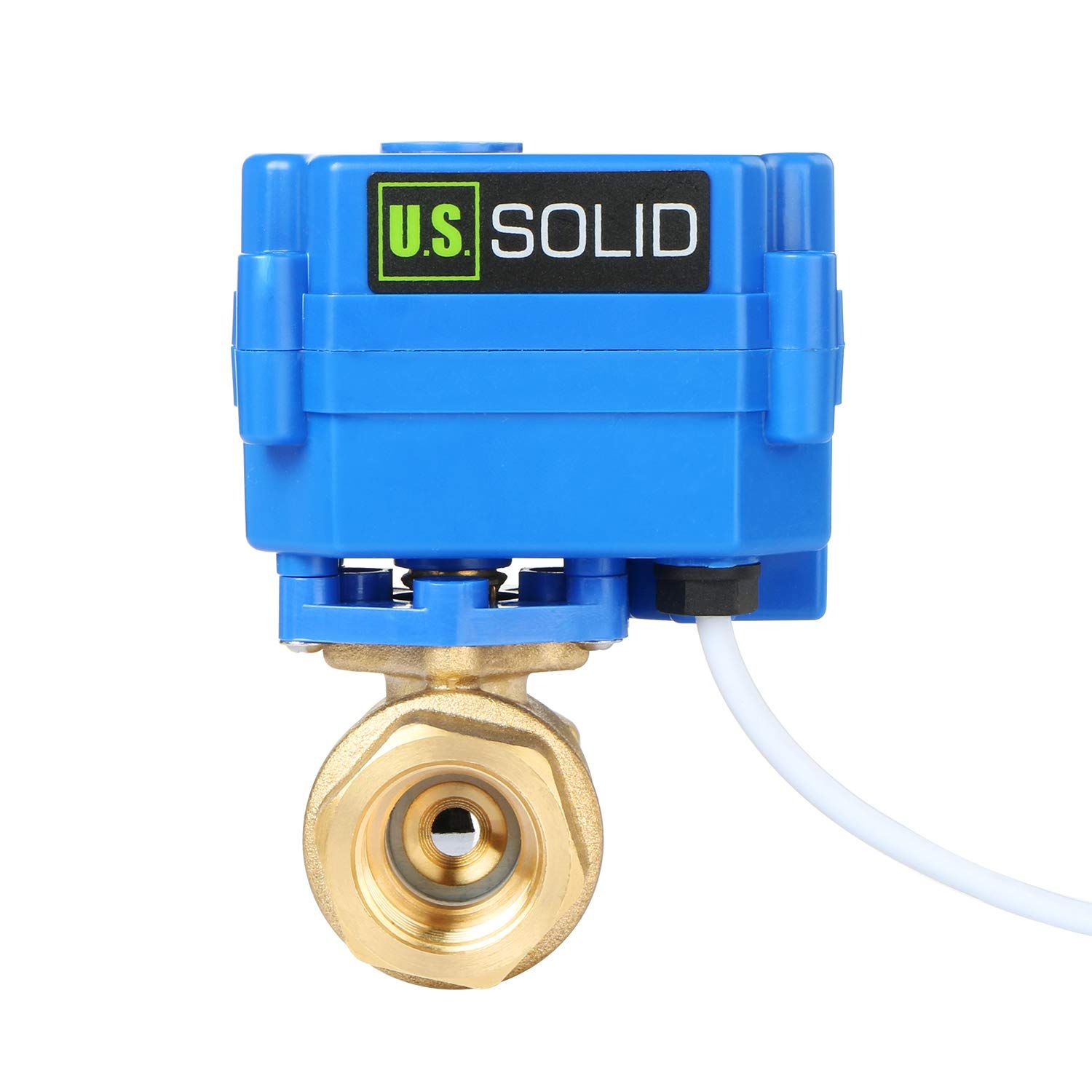 新品 U.S. Solid 電動ボールバルブ 9-24V DC 電気ボール弁、2線逆極性、フルボア (真鍮 Gタイプの内ネジ 1/2 DN15)