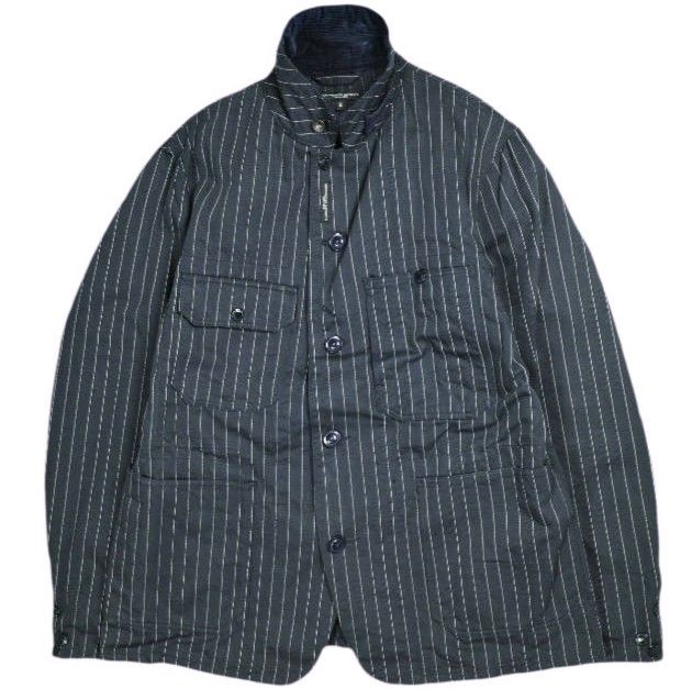 Engineered Garments エンジニアードガーメンツ アメリカ製 Logger Jacket - H.B Gangster St. ロガージャケット ヘリンボーンストライプ S Dk.Navy カバーオール アウター g25196