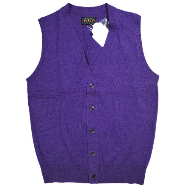新品 BEAMS PLUS ビームスプラス Button Knit Vest Solid ボタン 